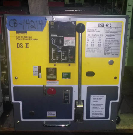 1600 Amp, SQUARE D, DS2-616, 635 V., M/O, D/O, DIGITRIP 510, L,S,I,G: -1