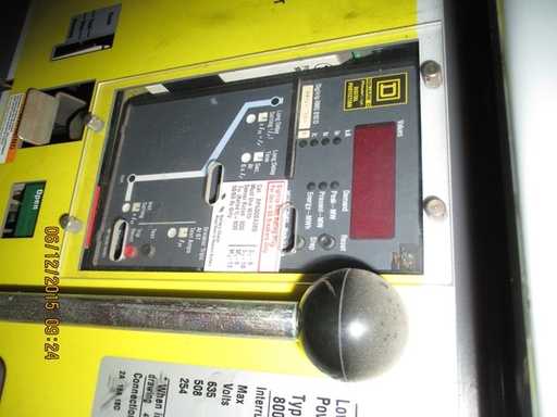 800 Amp, SQUARE D, DS-206H, 480 V., M/O, D/O, DIGITRIP 810D, L,I, 42 KA I.C.: -1