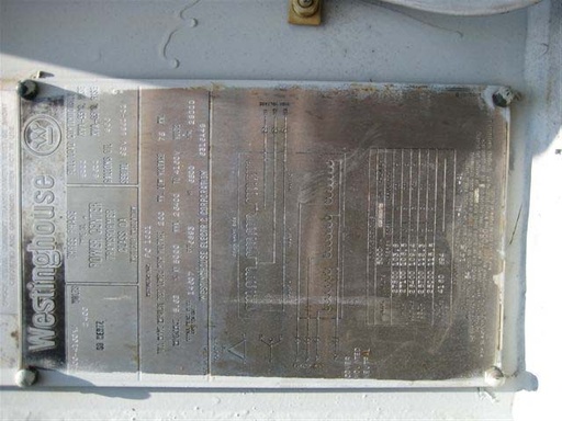 5000/6250 KVA, Pri 26400 D, Sec 4160Y/2400, WESTINGHOUSE, SUBSTATION