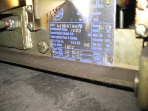 2000 Amp, WESTINGHOUSE, 50DHP-250, 5000 V., 1979, 48 VDC, E/O, D/O
