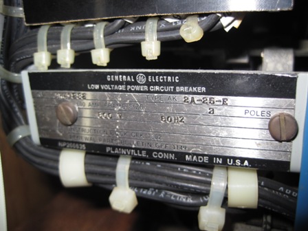 600 Amp, GENERAL ELECTRIC, AK2A-25-1, 600 V., E/O, D/O, 125 VDC CLOSE & TRIP:1