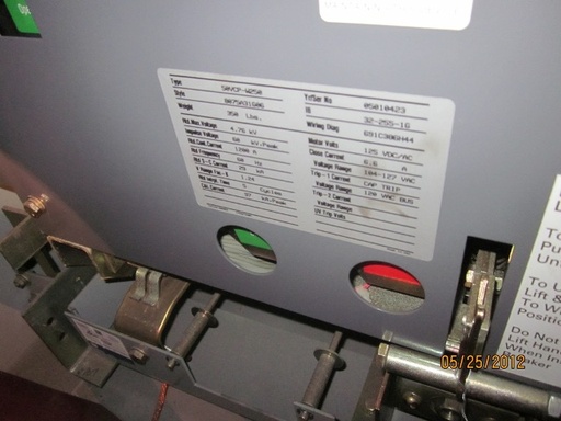 1200 Amp, CUTLER HAMMER 50VCP-W250, 4160 V., UNUSED ATS