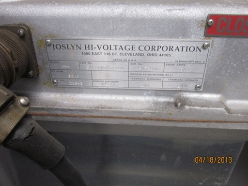 600 Amp, JOSLYN, No. VBM, 38000 V., VACUUM SWITCH, ELECTRICAL OPERATED, OUTDOOR