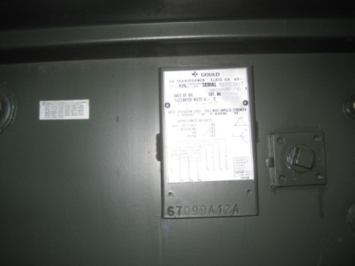 750 KVA, Pri 13200 D, Sec 208Y/120, GOULD, PADMOUNT, LIVE/RADIAL:1