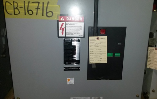 1200 Amp, SQUARE D, VR-1000, 13.8 KV, 125 VDC, 2000, VACUUM, BREAKER:1