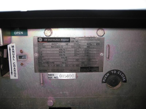 1200 Amp, GE, PVDB1 15.5-20-2, 15500 V., 1996, VACUUM SUBSTATION STYLE;