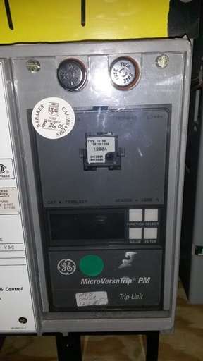 1600 Amp, GENERAL ELECTRIC, TC1616TTE1CR, 480 V, E/O, D/O, 120 VAC, MVT-PM LSI:4