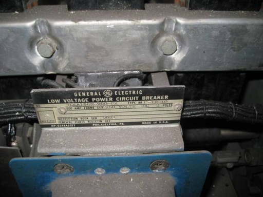 600 Amp, GENERAL ELECTRIC, AKF-1B-10, 250 V., 2 POLE, E/O, D/O, 125 VDC