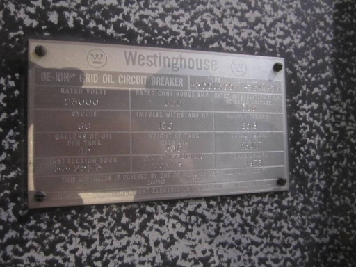 600 Amp, WESTINGHOUSE, 230GC500, 23 KV, 1973, 125 VDC C & T, SINGLE TANK, SAH4