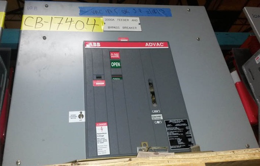 2000 Amp, ABB, ADVAC, 15 KV, 2000, 125 VDC CHARGE/CLOSE/OPEN:1