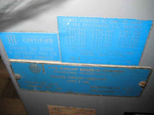 1200 Amp, ITE, 5HK-250, 4160 V., 1969, EO/DO, 125VDC CLOSE & TRIP)