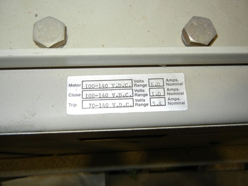 3000 Amp, SIEMENS, 3AF, 15 KV, 37 KA, VACUUM BREAKER, 125 VDC CLOSE & TRIP:1