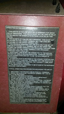 3000 Amp, ABB, ADVAC, 15 KV, 2001, 48KA, 95KV BIL, GROUND & TEST DEVICE