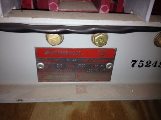 360 Amp, 5000 Volt, WESTINGHOUSE, LF-50-430, CONTACTOR