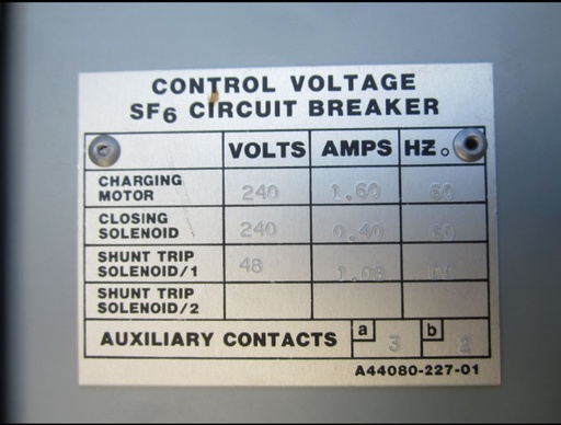 1200 Amp, SQUARE D, FG2-15050-12, 15 KV, FLUARC, 240 VAC CHARGE/CLOSE, 48 VDC T