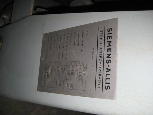 3000 Amp, SIEMENS, FA-350B, 4160 V., 41 KA EO/DO, 125 VDC CL/TR/MOT