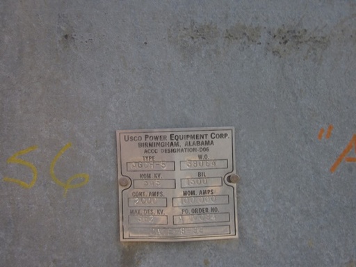 2000 Amp, USCO, No. AGCH-5, 345000 V., GOAB, HORIZONTAL MOUNT, CENTER BREAK