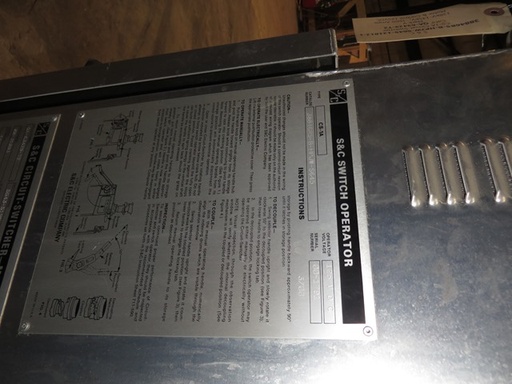 1600 Amp, S & C, No. CS-1A, 138 KV., 2000, MOTOR OPERATOR FOR MARK V SWITCHER