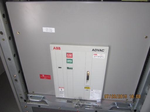 3000 Amp, ABB, ADVAC, 4160 V., 2009, ELECTRICALLY OPERATED, UNUSED:1