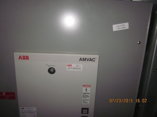 1200 Amp, ABB, AMVAC, 4160 V., 2009, ELECTRICALLY OPERATED, UNUSED:1
