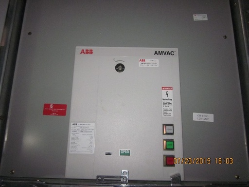 1200 Amp, ABB, AMVAC, 4160 V., 2009, ELECTRICALLY OPERATED, UNUSED:1