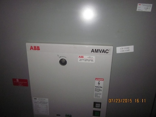 1200 Amp, ABB, AMVAC, 4160 V., 2009, ELECTRICALLY OPERATED, UNUSED:1