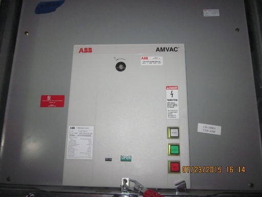 1200 Amp, ABB, AMVAC, 4160 V., 2009, ELECTRICALLY OPERATED, UNUSED:1