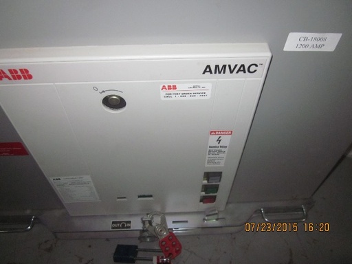 1200 Amp, ABB, AMVAC, 4760 V., 2009, ELECTRICALLY OPERATED, UNUSED:1