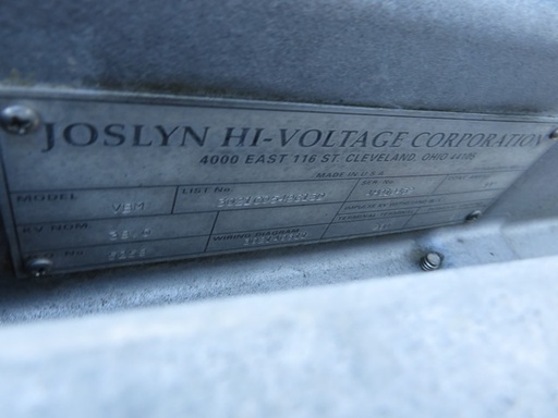 400 Amp, JOSLYN VARMASTER VBM, 38 KV, VACUUM SWITCH FOR SUB. CAPACITOR&REACTOR