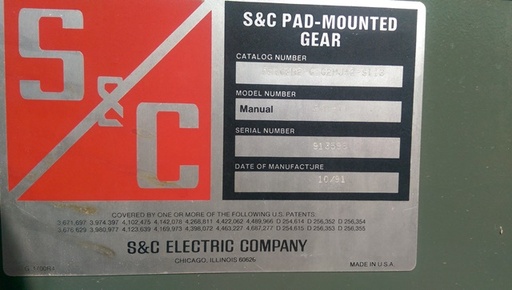 600 Amp, S & C, No. PMH-11, 14400 V., MINI-RUPTER SWITCH