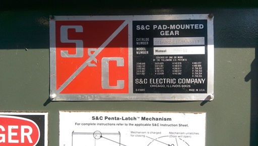 600 Amp, S & C, No. PMH-11, 14400 V., MINI-RUPTER SWITCH