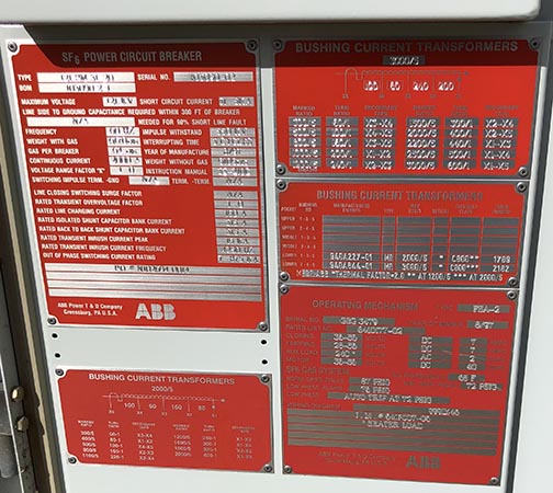 2000 Amp, ABB, 121PM31-20, 121 KV, 1997, FSA-2 MECHANISM, 125 VDC