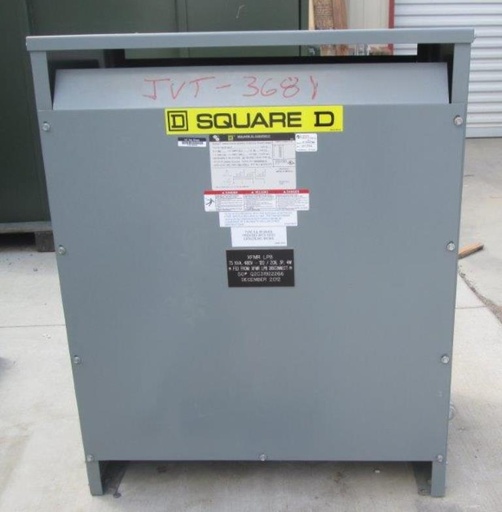 75 KVA, Pri 480 D, Sec 208Y/120, SQUARE D, GENERAL PURPOSE, UL RATED;