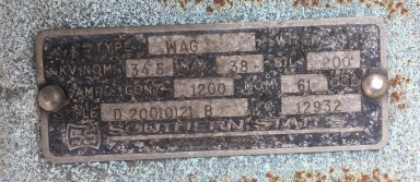 1200 AMP, SOUTHERN STATES, WAG, 38 KV, HORIZONTAL MOUNT, VERTICAL BREAK, GOAB