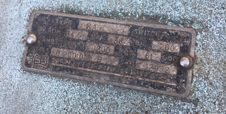 1200 AMP, SOUTHERN STATES, WAG, 38 KV, HORIZONTAL MOUNT, VERTICAL BREAK, GOAB