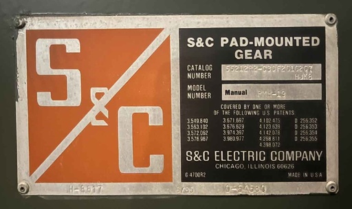 600 Amp, S & C, No. PMH-19, 14400 V., UNI-RUPTER, FUSED