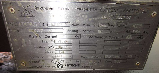 ARTECHE CT'S TYPE CTG-242, 2000:5, 242000 V, 2001, OUTDOOR, UNUSED:3