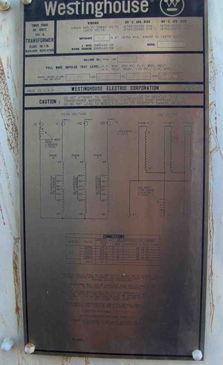 16740/25000 KVA, Pri 69000Y/39840, Sec 12470 D, WESTINGHOUSE, GSU, COPPER