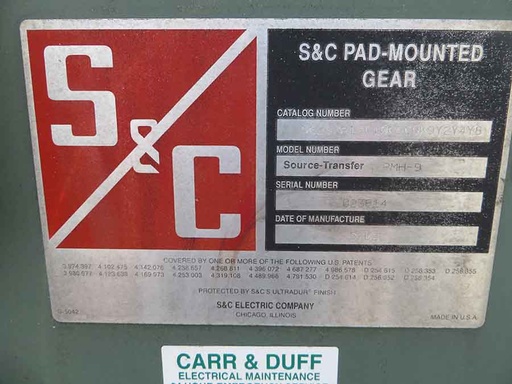 to 600 Amp S&C PMH-9 Source Transfer Switch, 15000 Volts, Cat. #56252R1