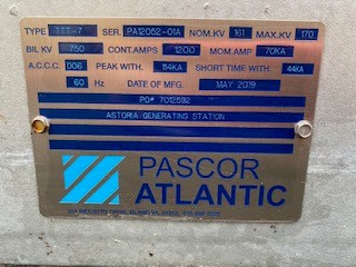 1200 Amp, PASCOR, No. TTT-7, 161000 V, DOUBLE END, ARCING HORN, UNUSED