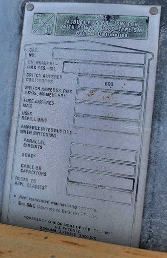 600 Amp, S & C, No. SM-4, 14400 V, GOAB SWITCH