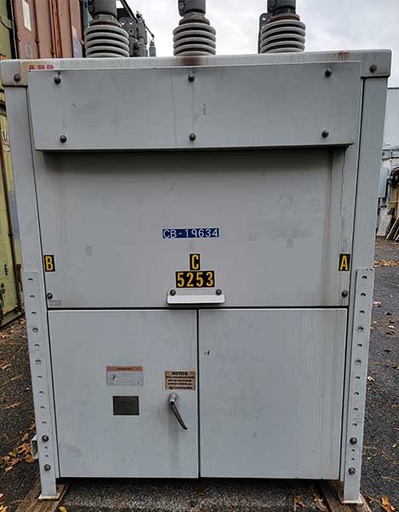 3000 Amp, ABB, No. RMAG, 15000 V., 48 VDC CLOSE & TRIP OUTDOOR BREAKER