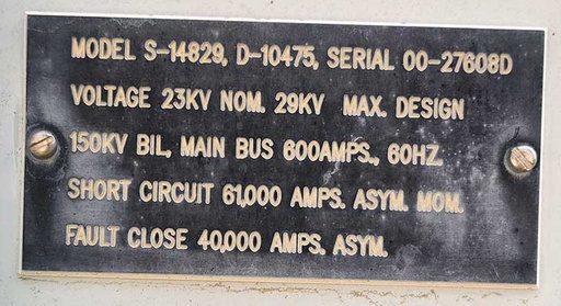 600 Amp, 38 KV POWERCON PIF LOAD BREAK INTERRUPTER SWITCH