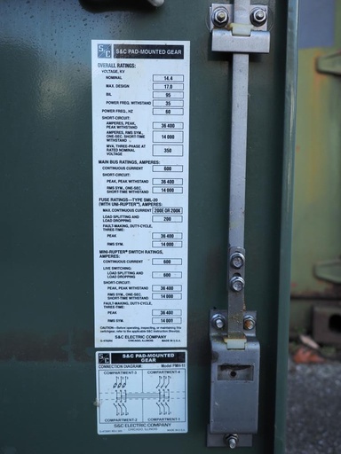 600 Amp, S&C, No. PMH-11, 15000 V, 2021, FUSED PADMOUNT SWITCH