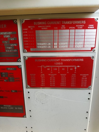 1200 Amp, ABB, 72PM 31-12B, 72 KV, SF6 POWER CIRCUIT BREAKER, 31.5 KAIC