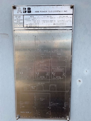 60 MVA 230000GRDY - 115000GRDY x 69000GRDY ABB LTC Auto Transformer