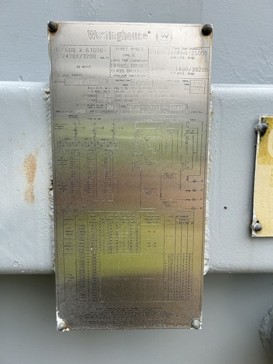 21MVA 118000D x 67000D - 12470Y Westinghouse LTC Substation Transformer