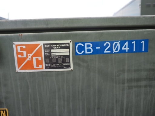 600 Amp 17 kV S&C Pad-Mount Switchgear, PMH-9, Cat No 55152R4-*2