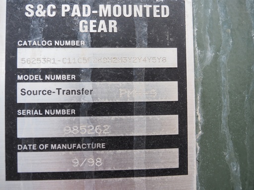 600 Amp 27 kV S&C Pad-Mounted Source Transfer Switch, PMH-9, 2 in 2 out