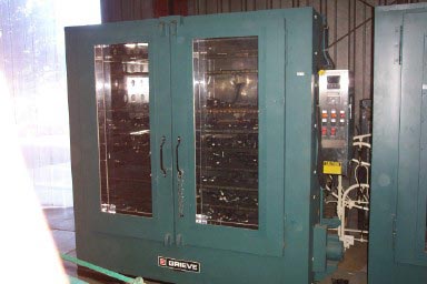 GLA,Straight thru cure,450F,8 Wx14 H Tunnel,26'OAL,Elect InfraRed,Recirc blwrs,air knives,'93